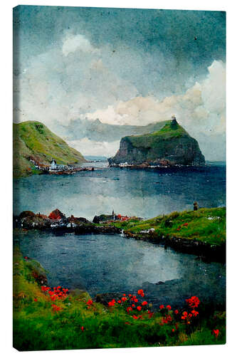 Canvas print Island village by the water in a beautiful landscape