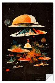 Selvklebende plakat Flying saucers