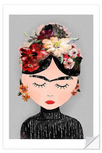 Sisustustarra Frida with wreath of flowers