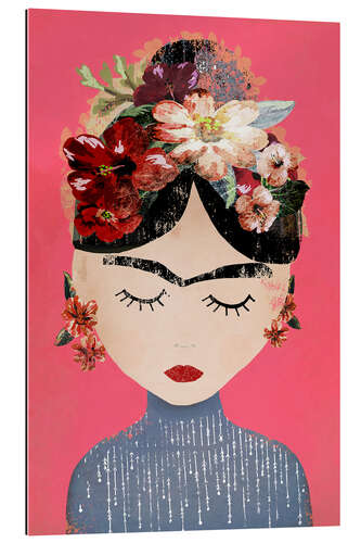 Galleriataulu Frida with wreath of flowers, pink
