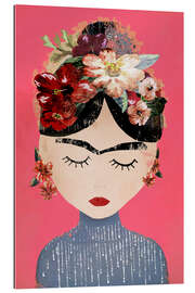 Galleriataulu Frida with wreath of flowers, pink