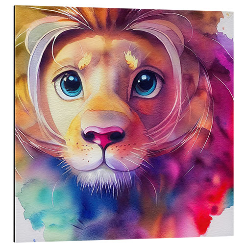 Aluminium print Rainbow Lion