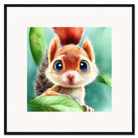 Impression artistique encadrée Surprised Squirrel