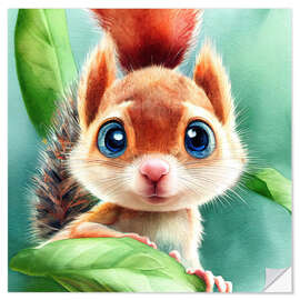 Selvklebende plakat Surprised Squirrel