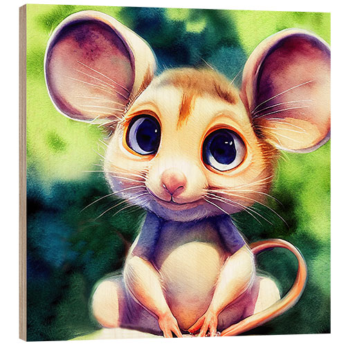 Wood print Mouse in the Forest