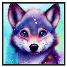 Gerahmter Kunstdruck Wolfskind