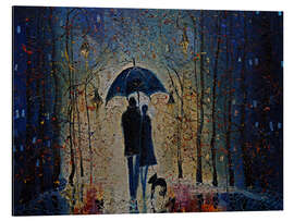 Magnettafel Spaziergang unter Laternen