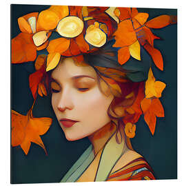 Tableau en aluminium Queen of Autumn Leaves