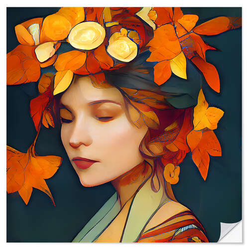 Sticker mural Queen of Autumn Leaves