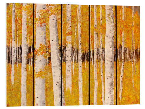 Tableau en PVC Autumn Walk in the Birchwood