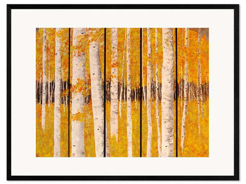 Framed art print Autumn Walk in the Birchwood