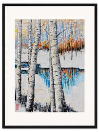 Gerahmter Kunstdruck Gefrorener See