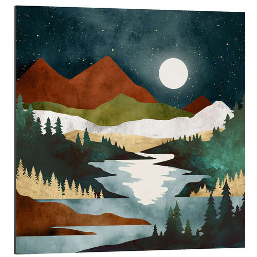 Aluminium print Autumn night view