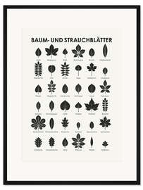 Gerahmter Kunstdruck Baum- und Strauchblätter
