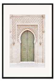 Gerahmter Kunstdruck Die grüne marokkanische Tür