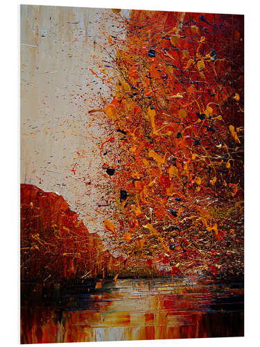 Foam board print Autumn Glow by the Water I