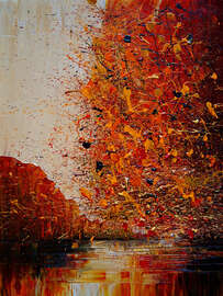 Magnettafel Herbstliches Leuchten am Wasser I