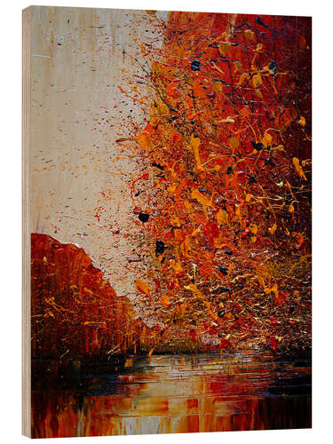 Wood print Autumn Glow by the Water I