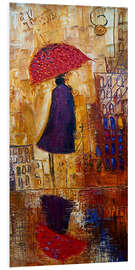 Foam board print Lady with a Red Umbrella