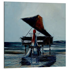 Magnettafel Strandszene mit Piano