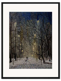 Gerahmter Kunstdruck New Yorker Central Park im Winter