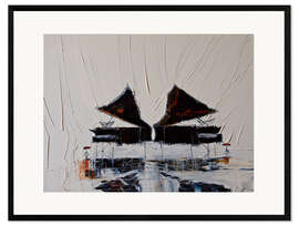 Ingelijste kunstdruk Two Concert Grand Pianos