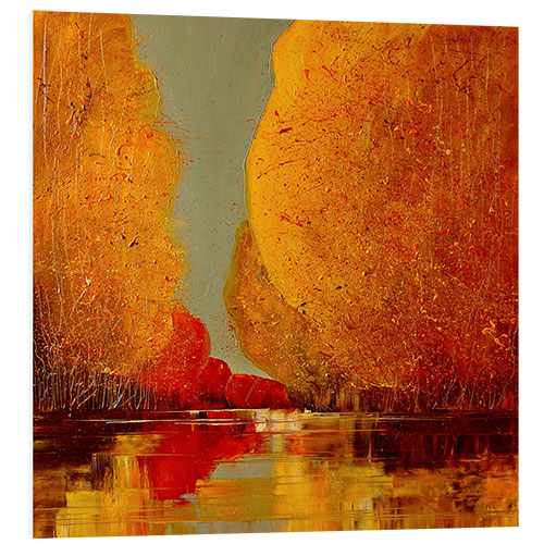 Foam board print Autumn Lights on the River