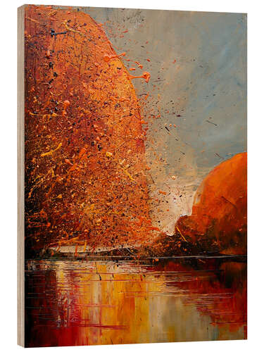 Wood print Vibrant Autumn Trees