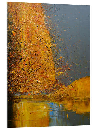 Foam board print Golden Autumn Landscape