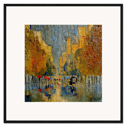 Kunsttryk i ramme Autumn Street in New York