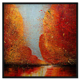 Gerahmter Kunstdruck Abstrakte Herbstbäume