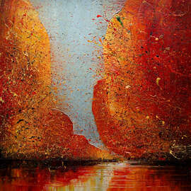 Magnettafel Abstrakte Herbstbäume