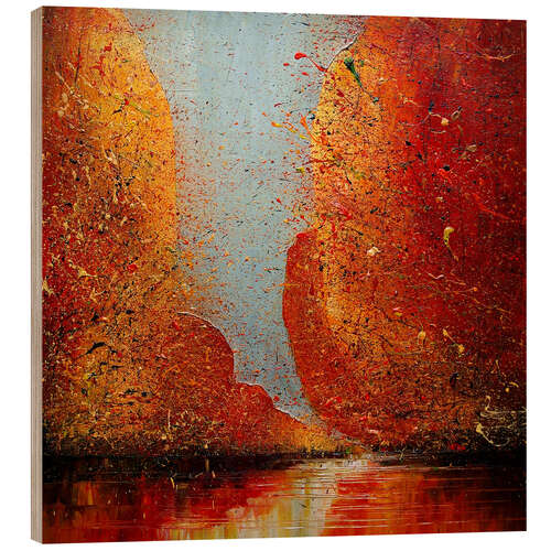 Wood print Abstract Autumn Trees