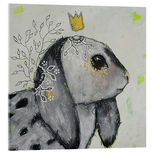 Acrylic print Bunny with a crown