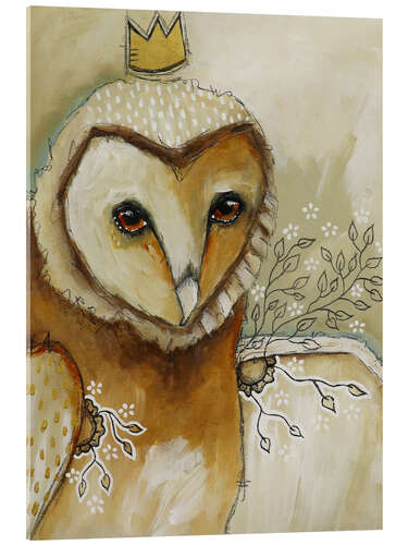 Quadro em acrílico An owl in gold