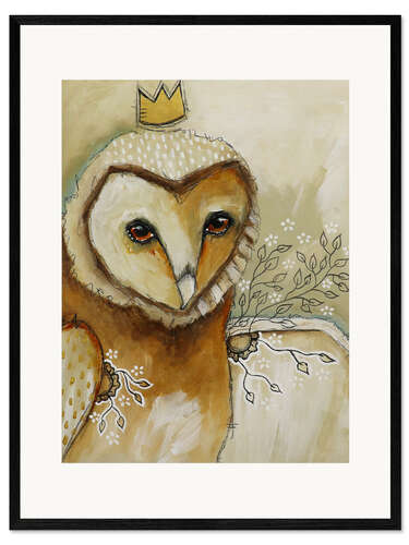 Framed art print An owl in gold