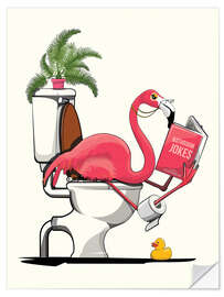 Autocolante decorativo  Flamingo sitting on the Toilet - Wyatt9