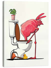 Tableau sur toile  Flamingo sinks his head - Wyatt9