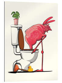 Gallery print Flamingo sinks his head