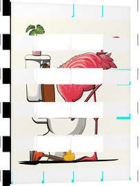 Magnettafel Flamingo versenkt den Kopf