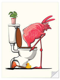 Wall sticker Flamingo sinks his head