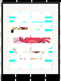 Gerahmter Kunstdruck Flamingo beim Badespaß