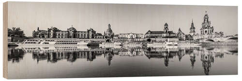 Wood print Panorama Skyline Dresden