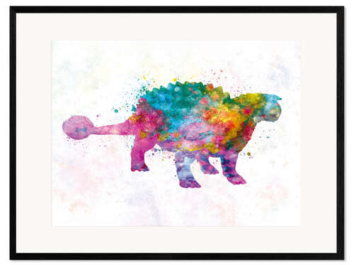 Ingelijste kunstdruk Ankylosaurus, Dinosaur III