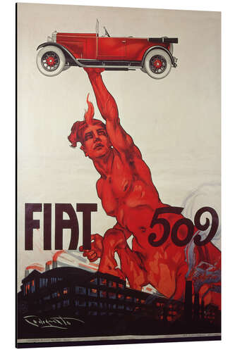 Alumiinitaulu Advertising Poster for Fiat 509, 1925