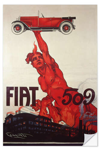 Vinilo para la pared Cartel publicitario para Fiat 509, 1925