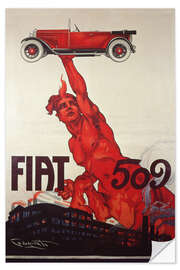 Muursticker Advertising Poster for Fiat 509, 1925