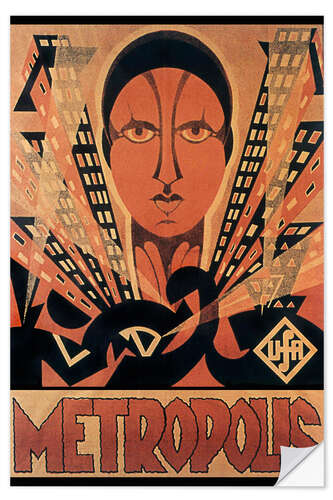 Selvklebende plakat Metropolis, directed by Fritz Lang, 1927