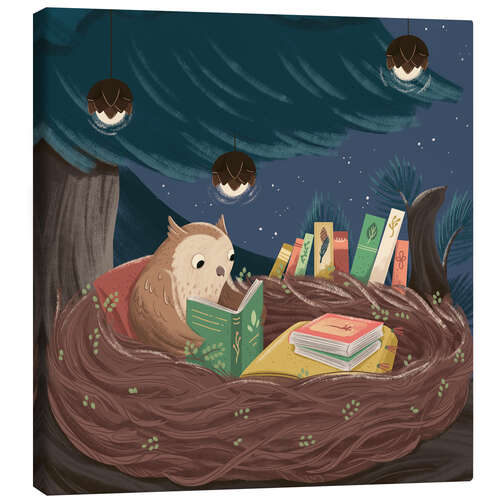 Canvas print The little reading owl