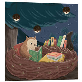 Foam board print The little reading owl